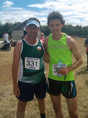 David with Peter at Longford fun run with Tasmanian Road Runners